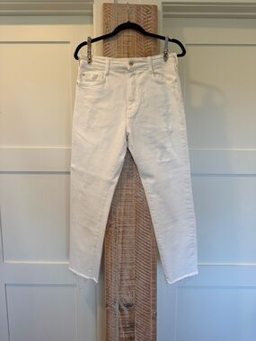 Pilcro White High-Rise Cropped Jeans